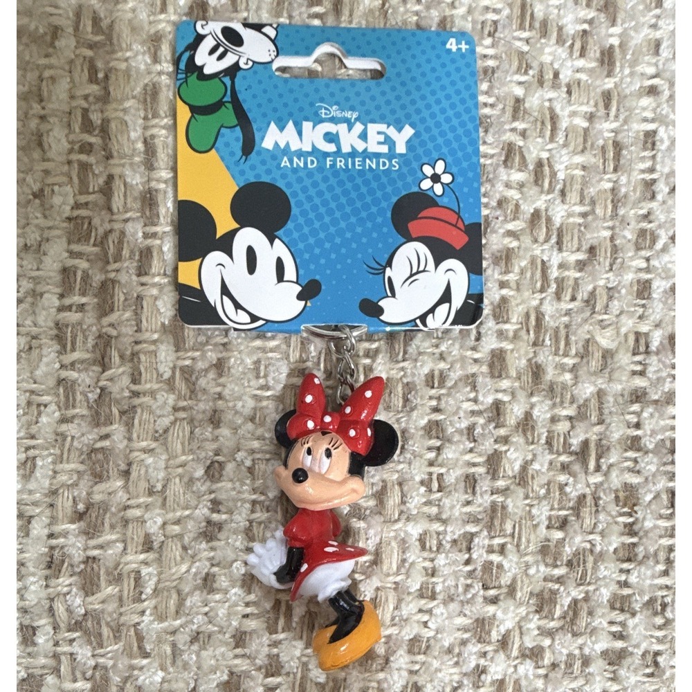 Monogram Disney Mickey and Friends Minnie Mouse Red Polka Dot PVC Keychain